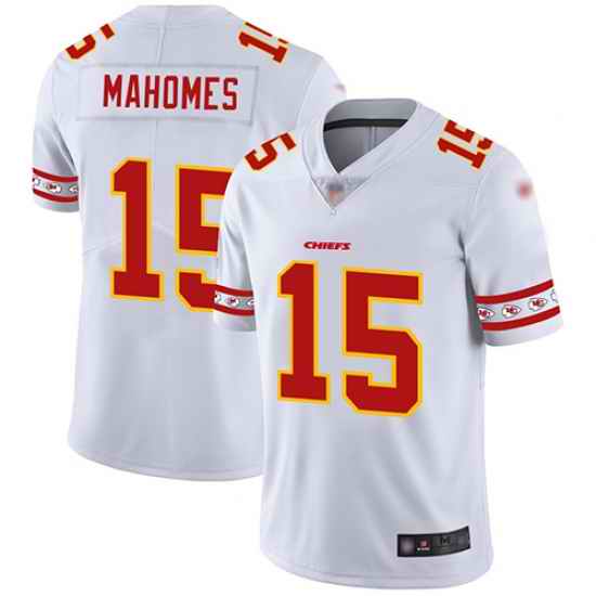 Chiefs 15 Patrick Mahomes White Mens Stitched Football Limited Team Logo Fashion Jersey
